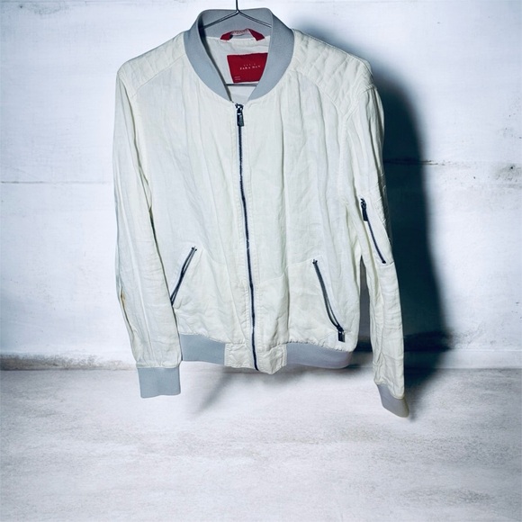 Zara Man linen bomber EUC - Picture 2 of 5